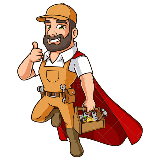 Royalty-free stock vector illustration of a handyman superhero.