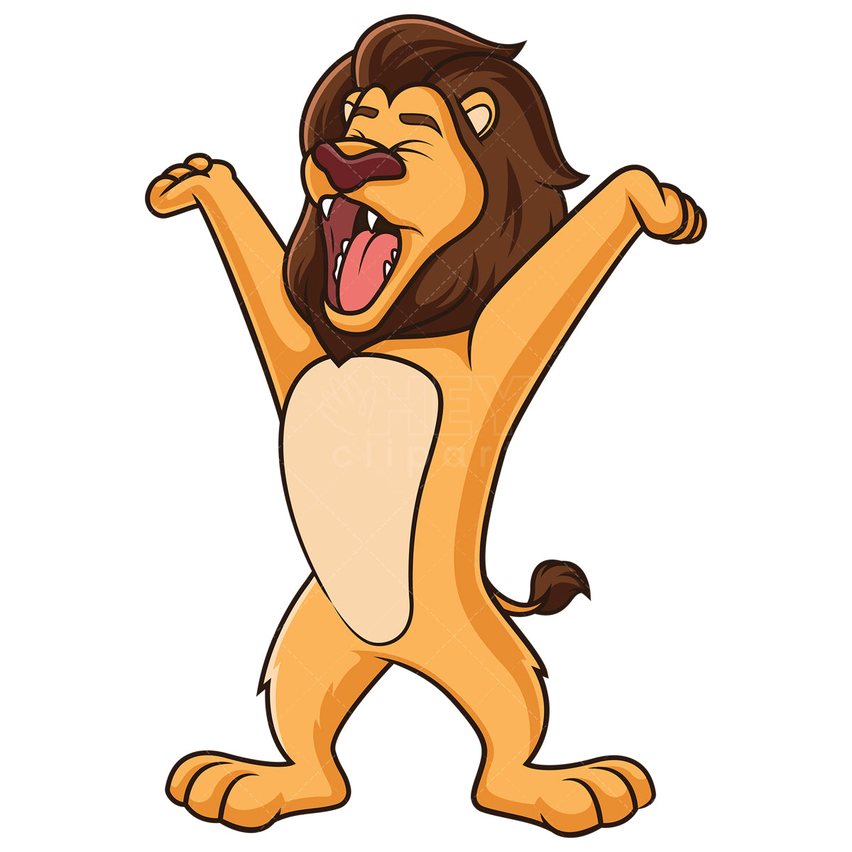 Royalty-free stock vector illustration of a lion yawning.