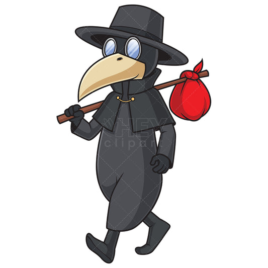 Royalty-free stock vector illustration of a middle ages plague doctor.