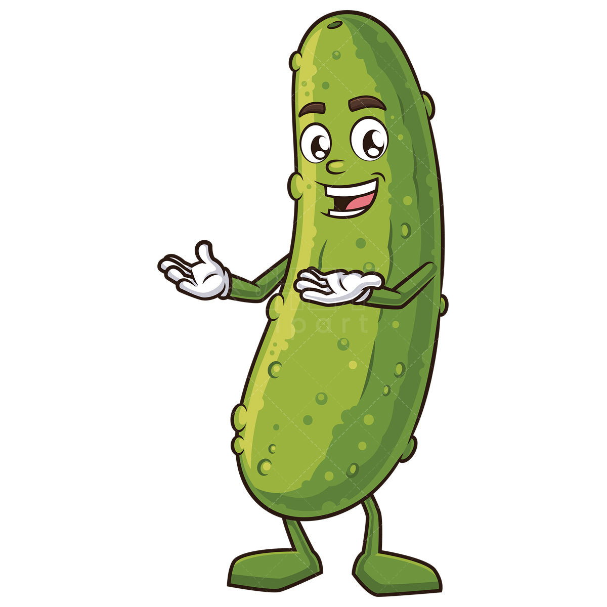 Royalty-free stock vector illustration of a pickle presenting.