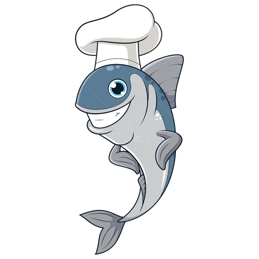 Royalty-free stock vector illustration of a sardine fish chef.