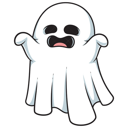 Royalty-free stock vector illustration of a sheet ghost scaring.