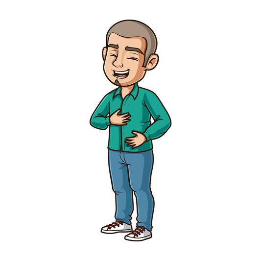 Hispanic man laughing. PNG - JPG and vector EPS (infinitely scalable).