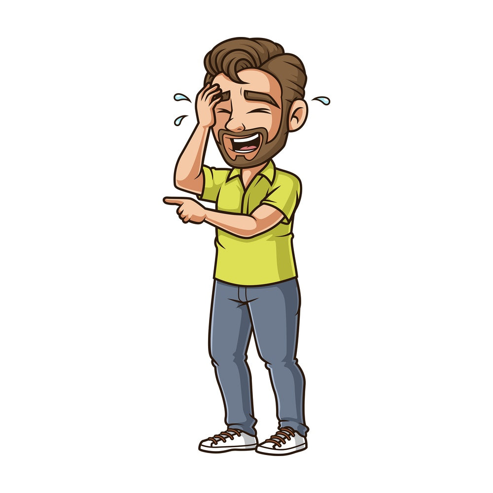 Man cracking up. PNG - JPG and vector EPS (infinitely scalable).