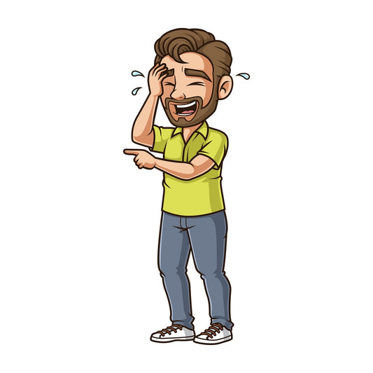 Man cracking up. PNG - JPG and vector EPS (infinitely scalable).