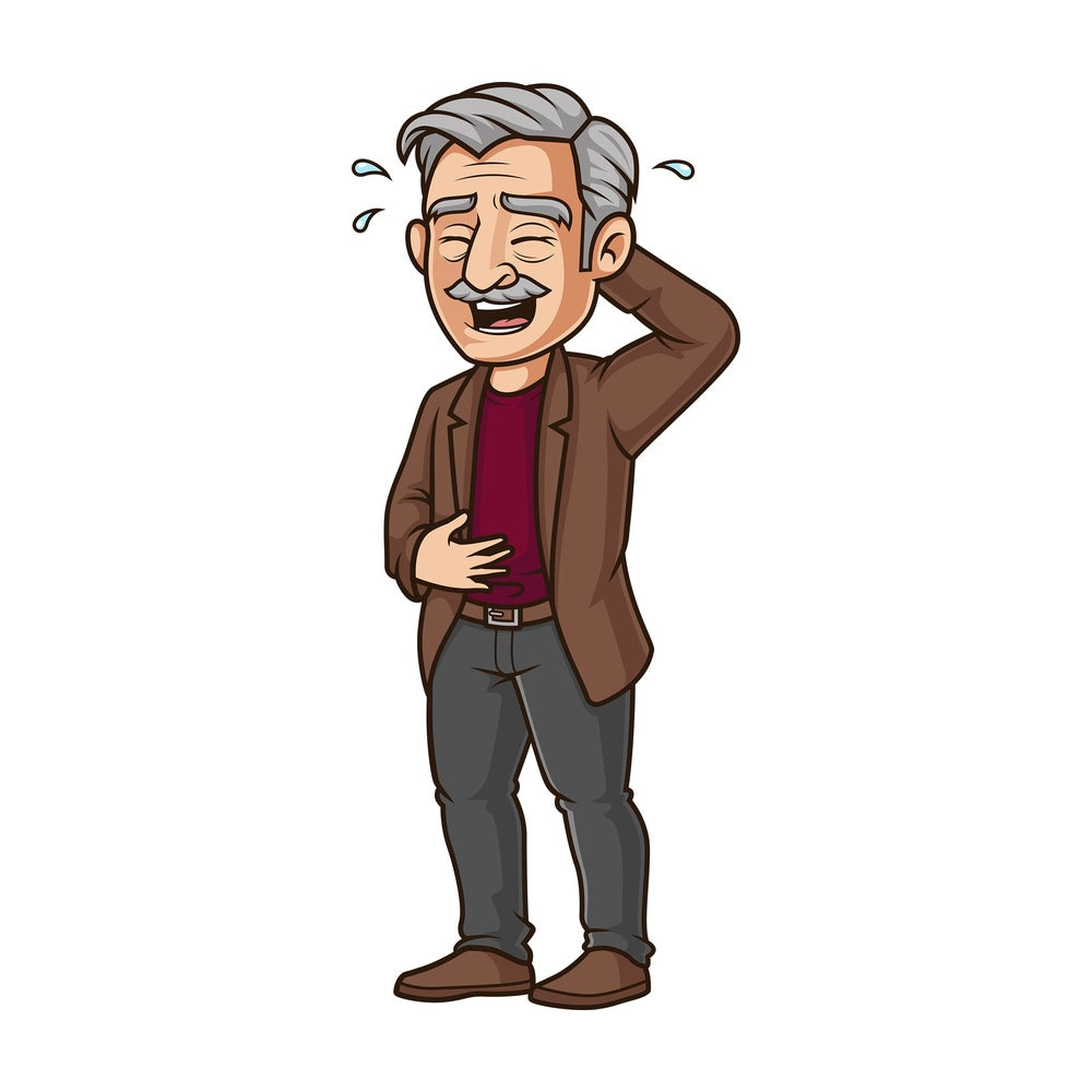 Old man laughing. PNG - JPG and vector EPS (infinitely scalable).