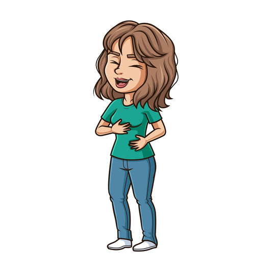 Hispanic woman laughing. PNG - JPG and vector EPS (infinitely scalable).