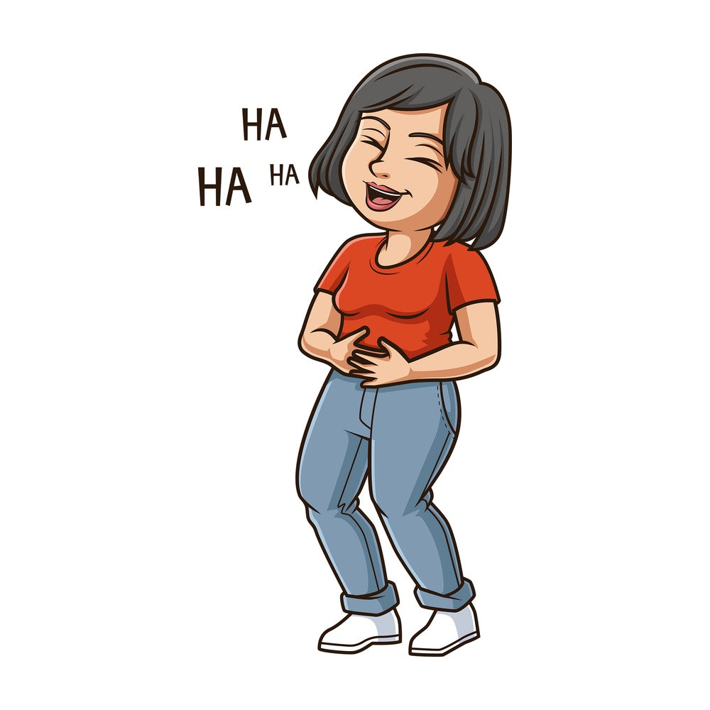 Middle-Aged woman laughing. PNG - JPG and vector EPS (infinitely scalable).