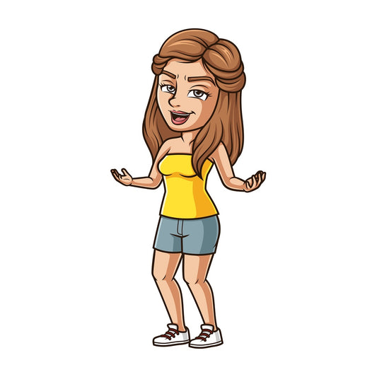Young woman chuckling. PNG - JPG and vector EPS (infinitely scalable).