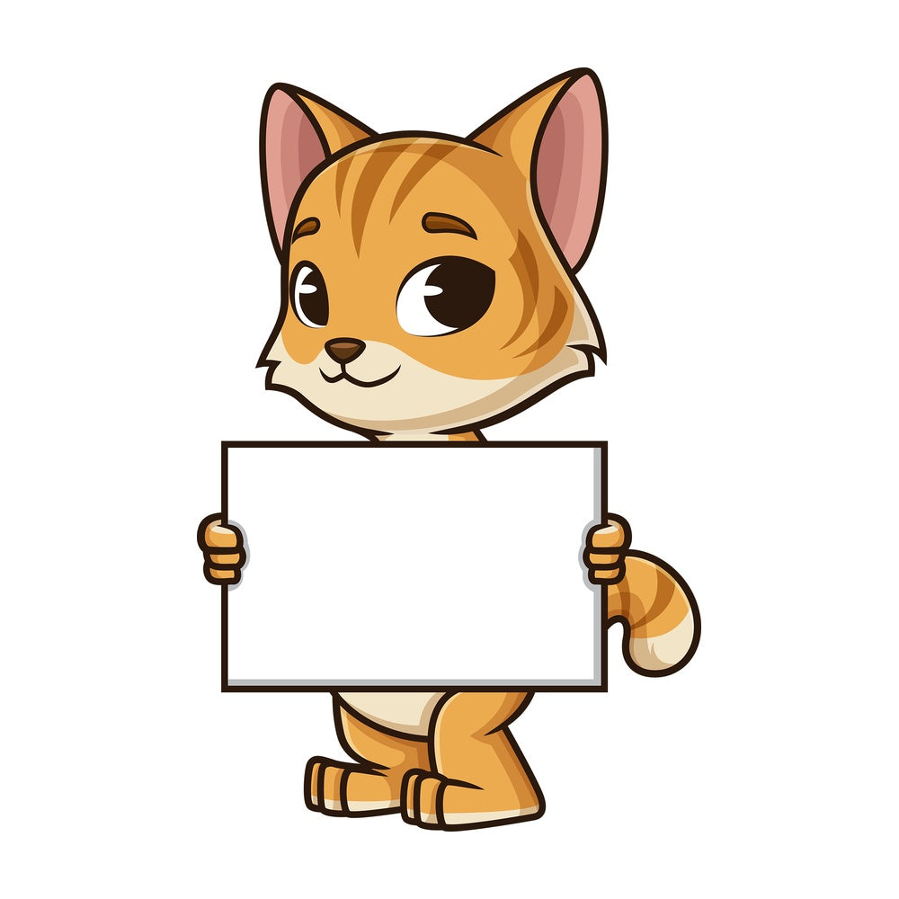 Friendly cat empty sign. PNG - JPG and vector EPS (infinitely scalable).