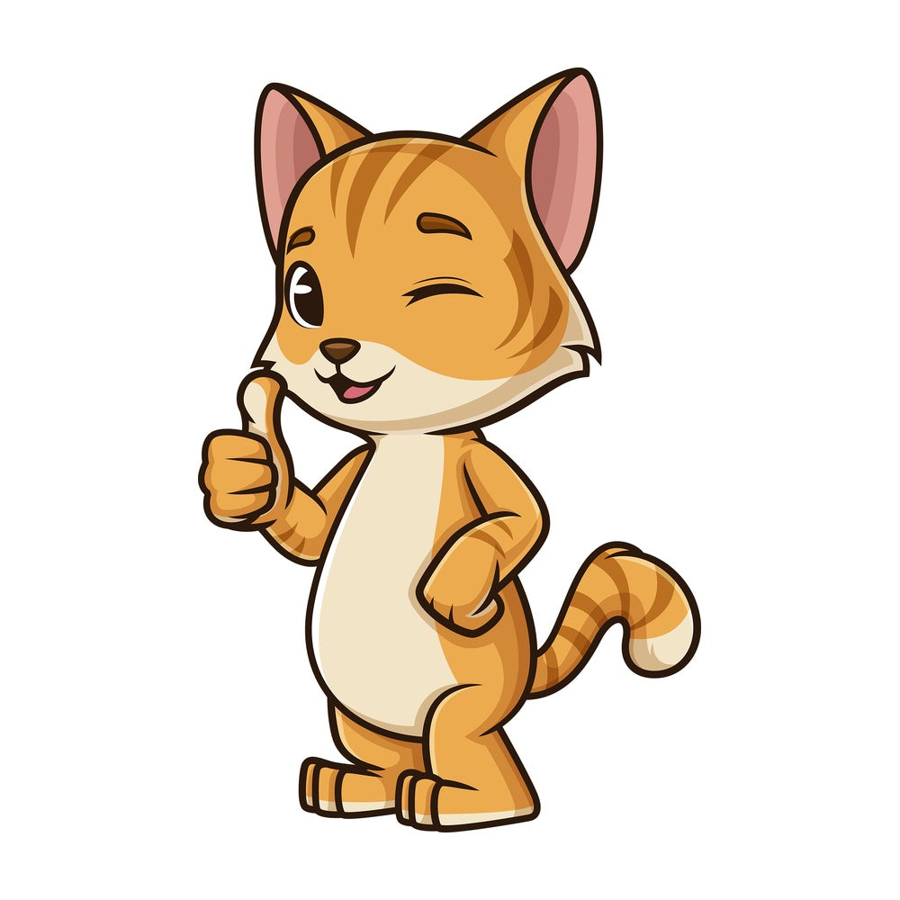 Cute cat thumbs up. PNG - JPG and vector EPS (infinitely scalable).
