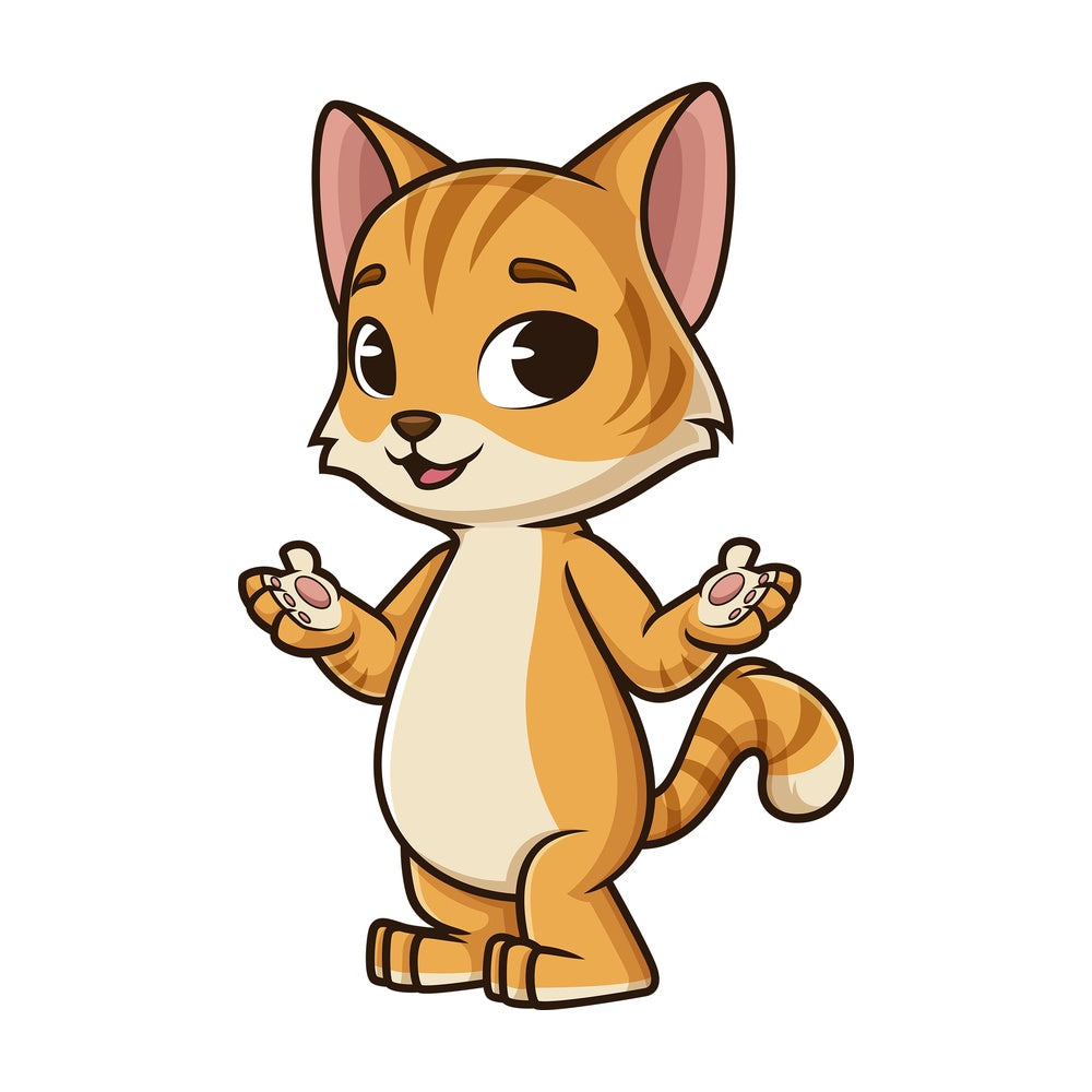 Friendly cat presenting. PNG - JPG and vector EPS (infinitely scalable).