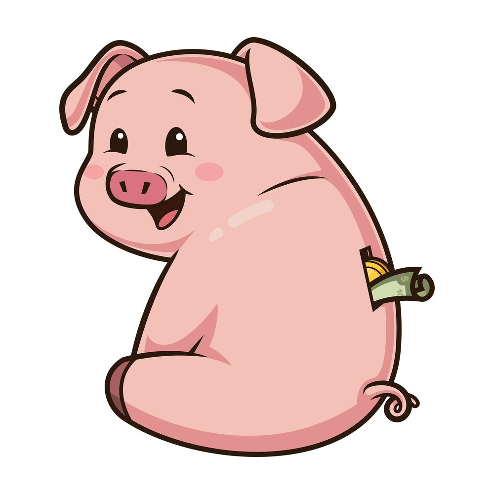 Pink Piggy Bank Back View