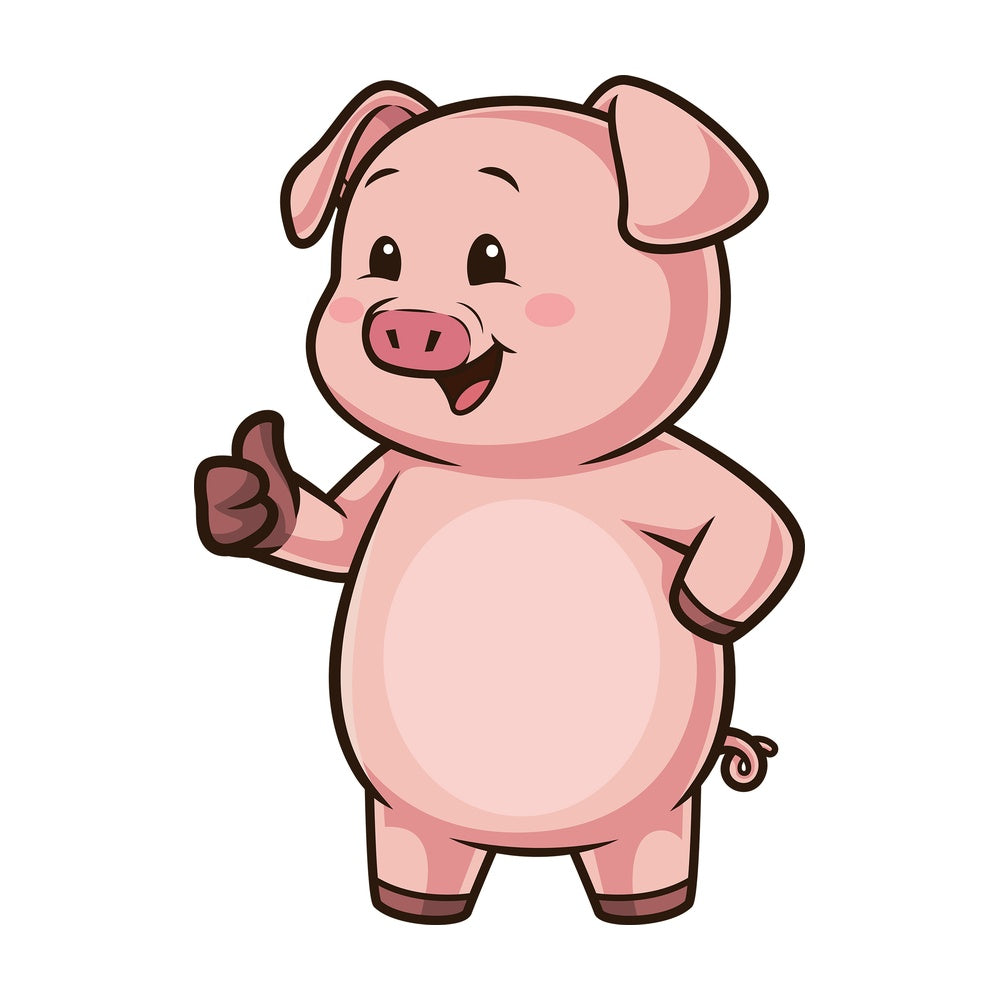 Piggy bank thumbs up. PNG - JPG and vector EPS (infinitely scalable).
