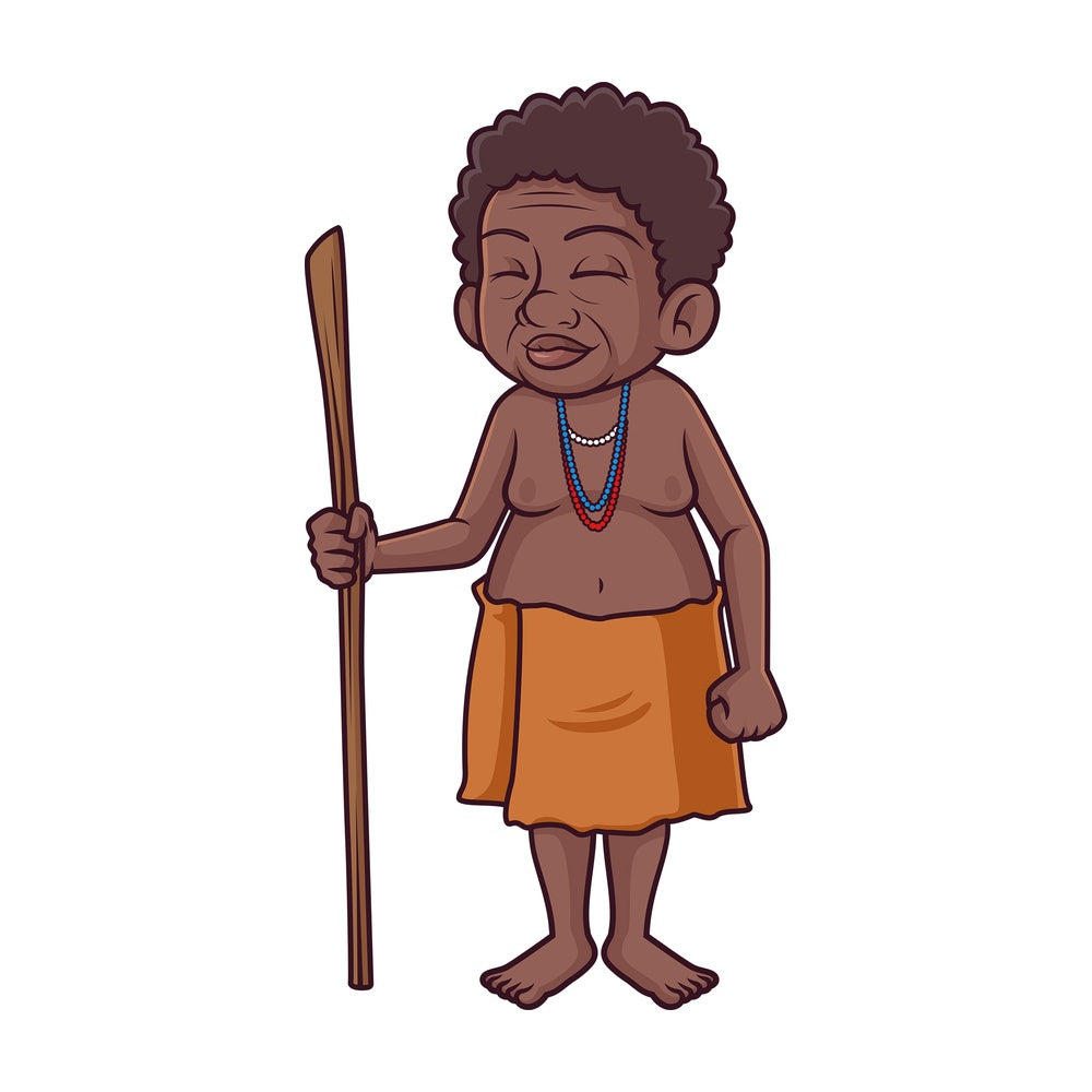 Old woman bushman. PNG - JPG and vector EPS (infinitely scalable).