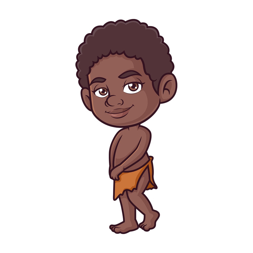 Little girl bushman. PNG - JPG and vector EPS (infinitely scalable).