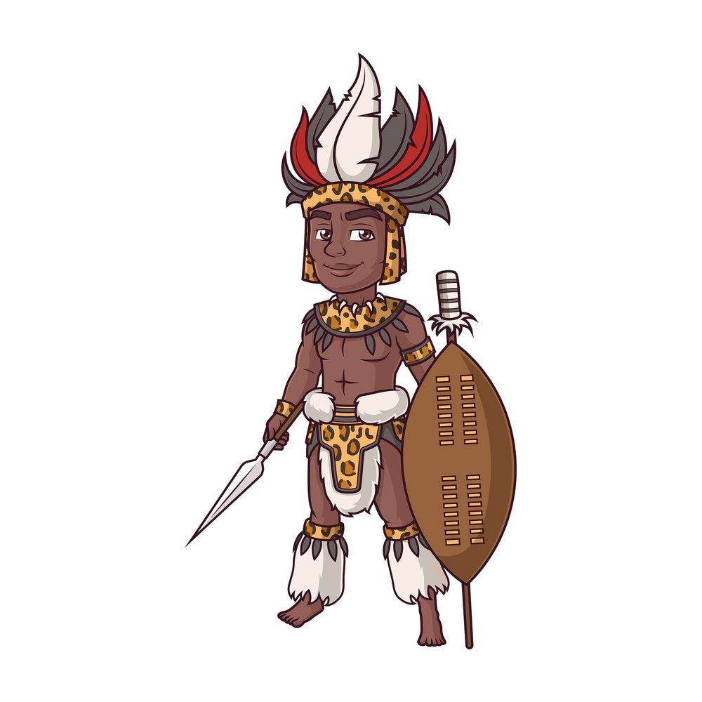 King shaka zulu. PNG - JPG and vector EPS (infinitely scalable).