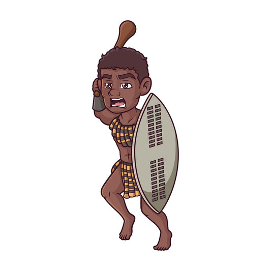Zulu warrior charging. PNG - JPG and vector EPS (infinitely scalable).