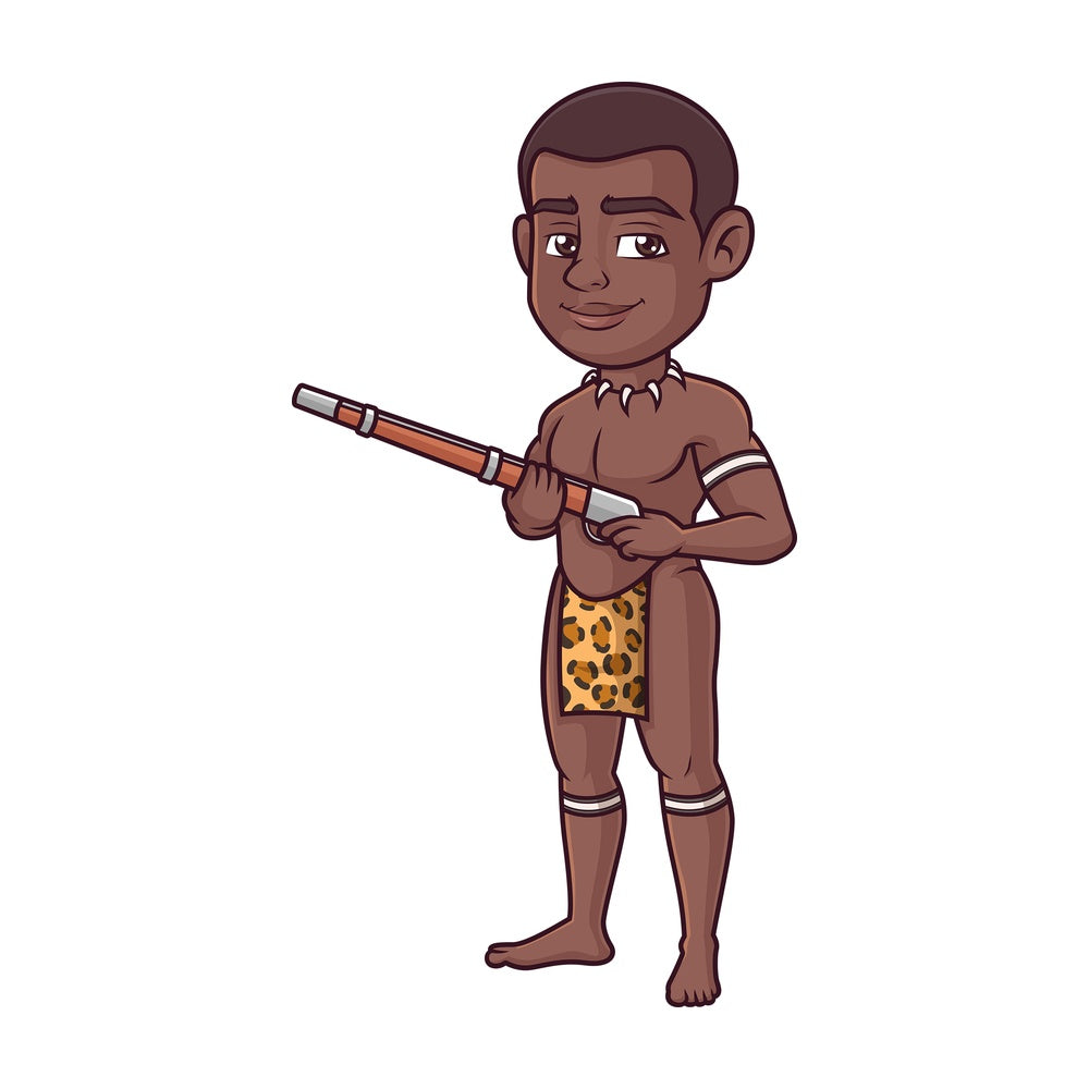 Zulu warrior with gun. PNG - JPG and vector EPS (infinitely scalable).