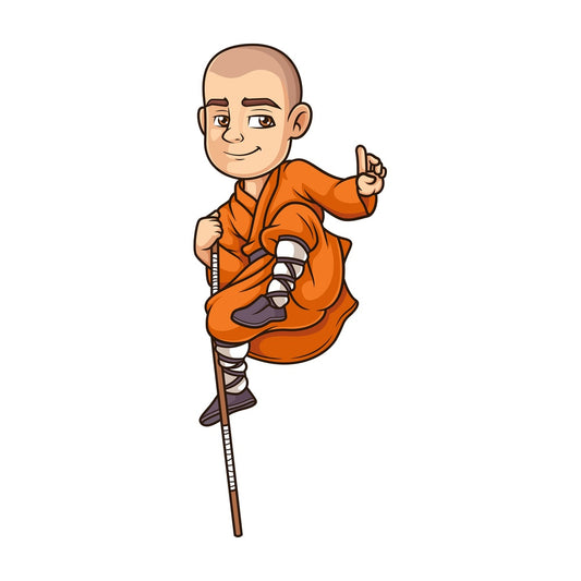 Shaolin monk balancing. PNG - JPG and vector EPS (infinitely scalable).