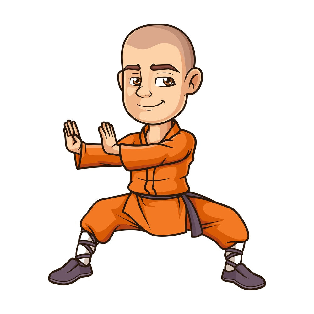 Shaolin monk practicing. PNG - JPG and vector EPS (infinitely scalable).