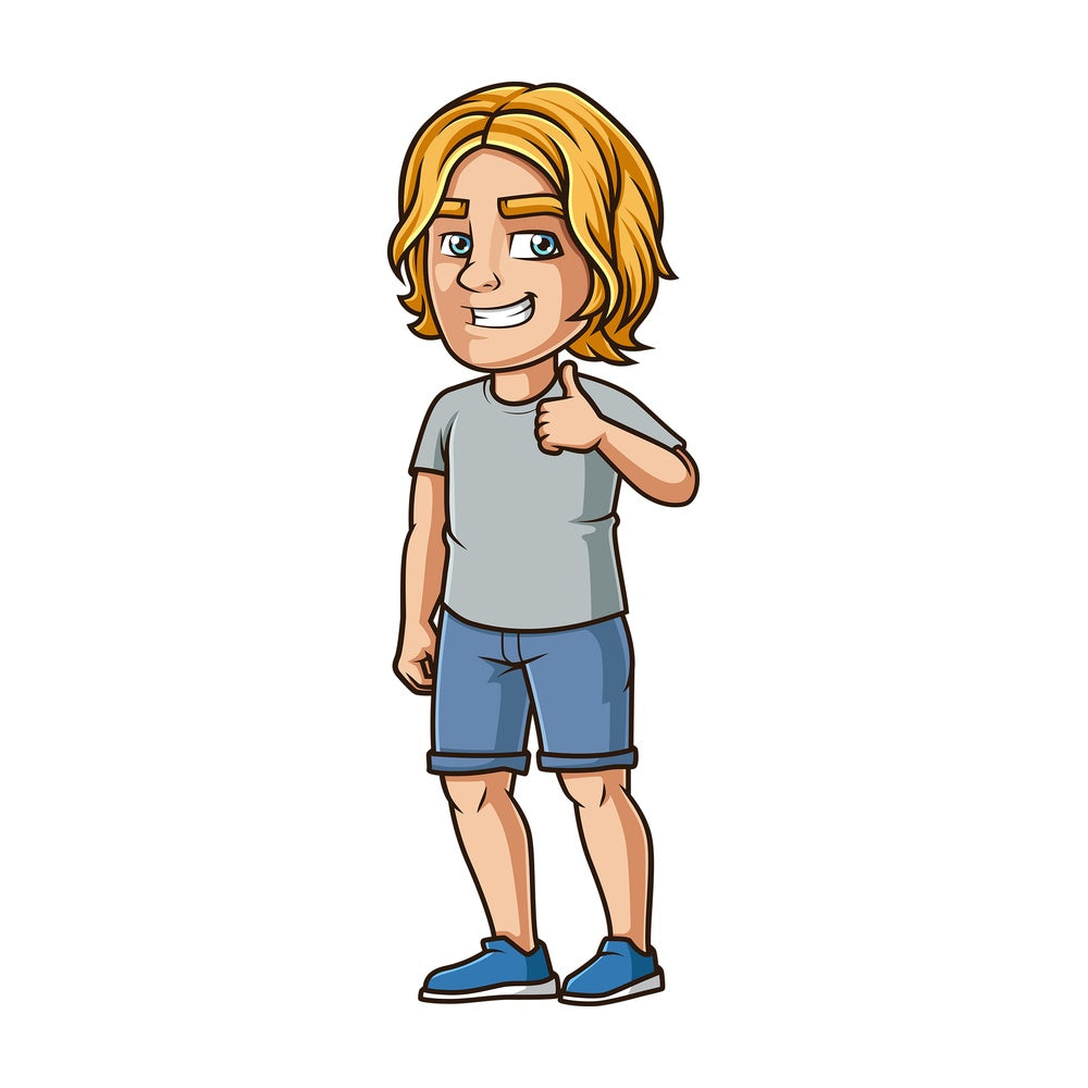 Cheerful guy thumbs up. PNG - JPG and vector EPS (infinitely scalable).