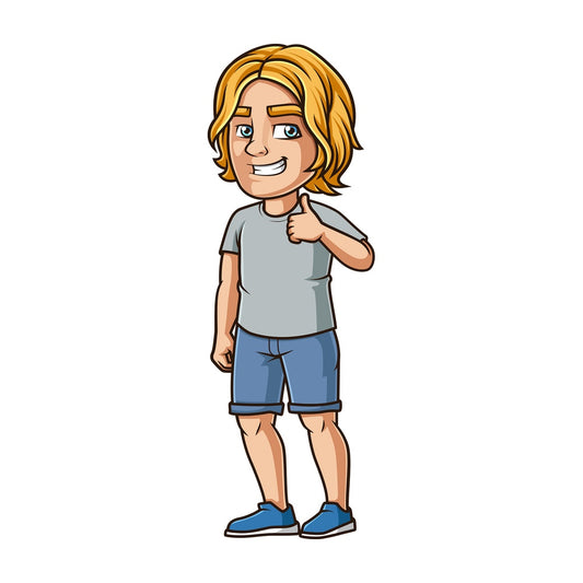 Cheerful guy thumbs up. PNG - JPG and vector EPS (infinitely scalable).
