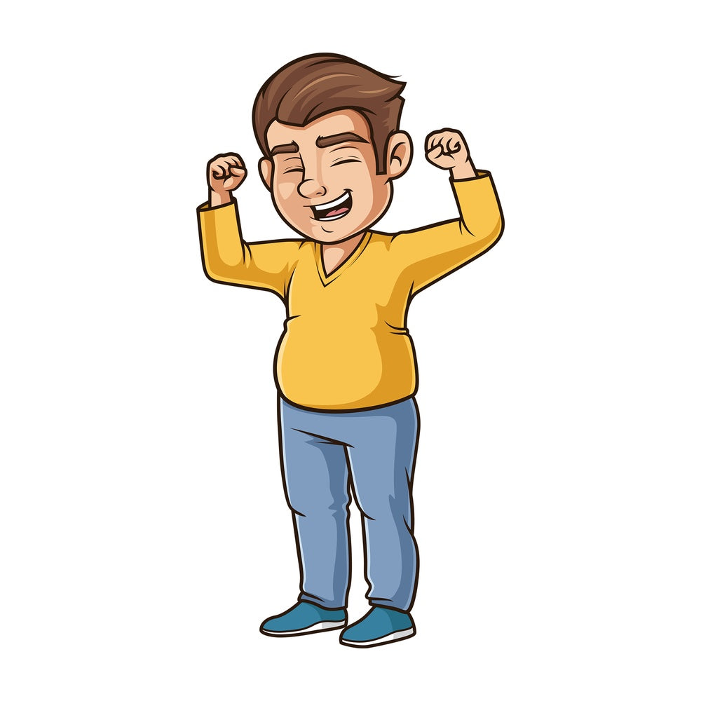 Happy chubby guy. PNG - JPG and vector EPS (infinitely scalable).