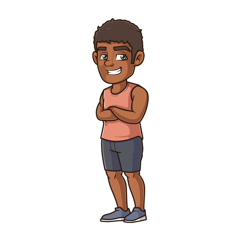 Cheerful black man. PNG - JPG and vector EPS (infinitely scalable).