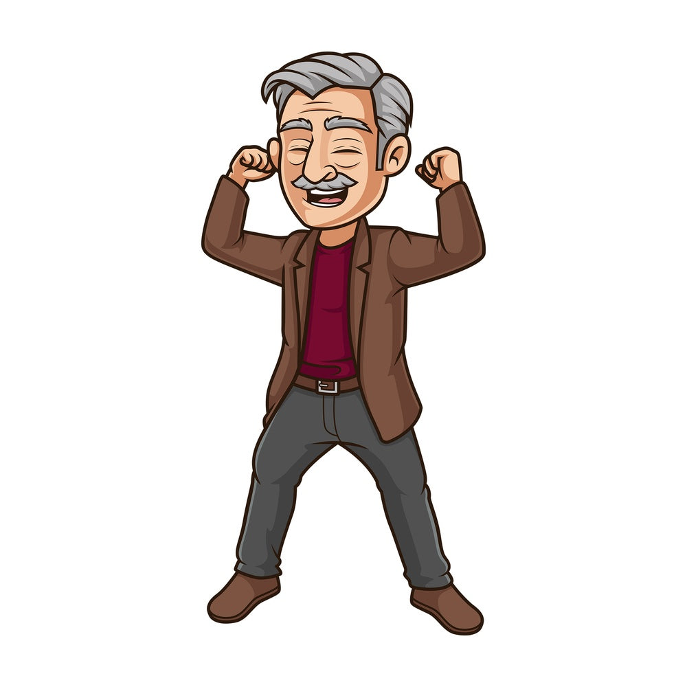Happy old man. PNG - JPG and vector EPS (infinitely scalable).