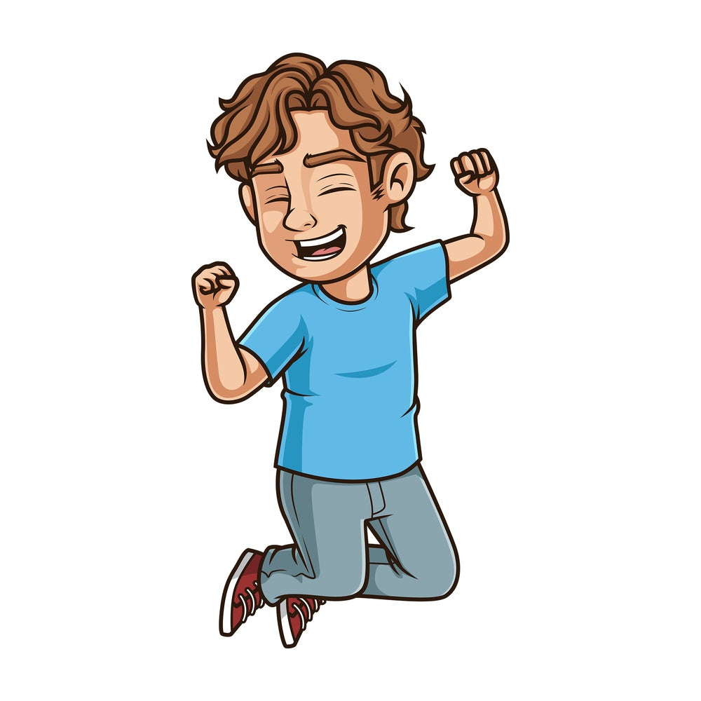 Man jumping for joy. PNG - JPG and vector EPS (infinitely scalable).