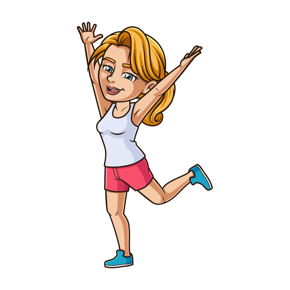 Cheerful woman. PNG - JPG and vector EPS (infinitely scalable).