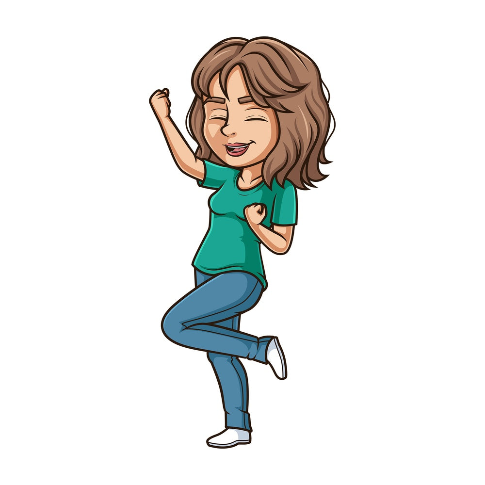 Happy latino woman. PNG - JPG and vector EPS (infinitely scalable).
