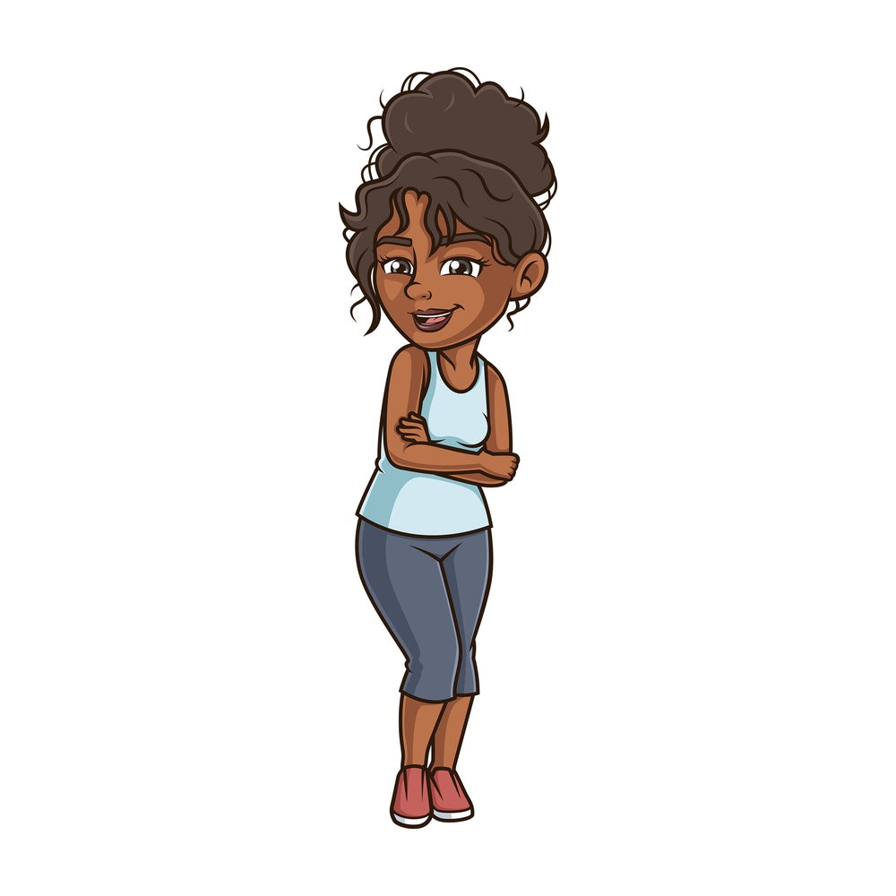 Jolly black woman. PNG - JPG and vector EPS (infinitely scalable).