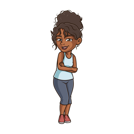Jolly black woman. PNG - JPG and vector EPS (infinitely scalable).
