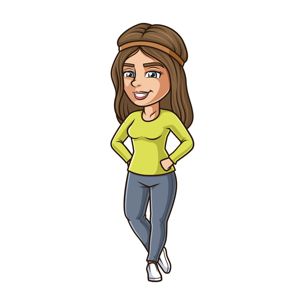 Cheerful young woman. PNG - JPG and vector EPS (infinitely scalable).