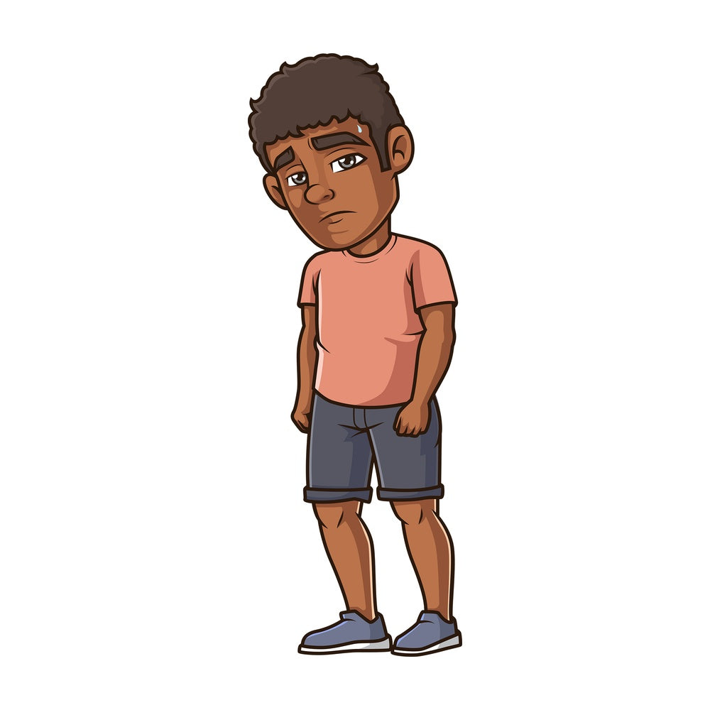 Sad black man. PNG - JPG and vector EPS (infinitely scalable).