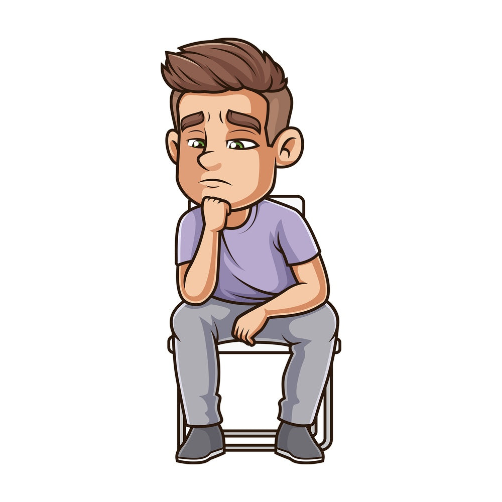 Depressed young man. PNG - JPG and vector EPS (infinitely scalable).