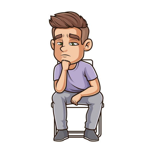 Depressed young man. PNG - JPG and vector EPS (infinitely scalable).