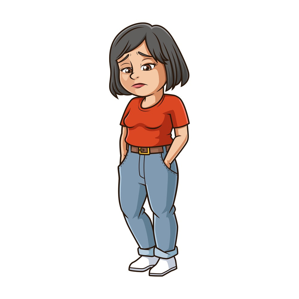 Regretful woman. PNG - JPG and vector EPS (infinitely scalable).