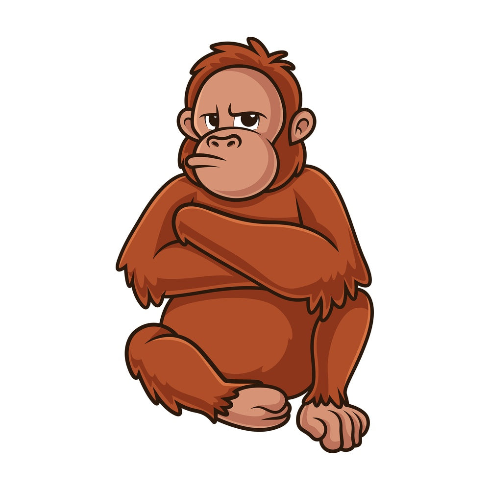 Angry orangutan. PNG - JPG and vector EPS (infinitely scalable).