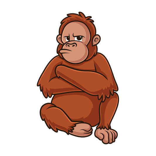 Angry orangutan. PNG - JPG and vector EPS (infinitely scalable).