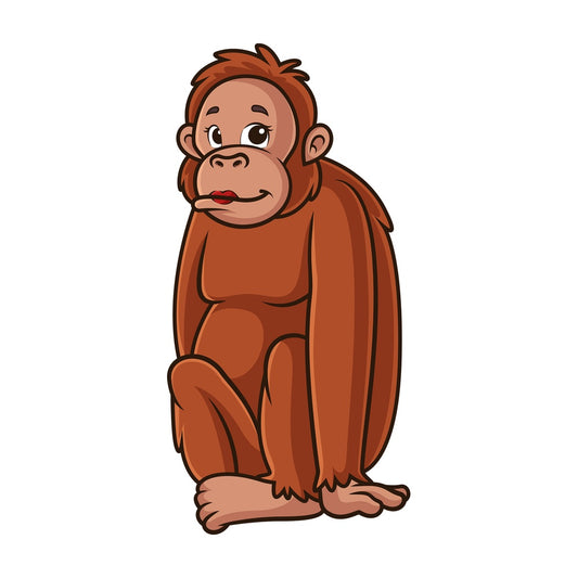 Female orangutan. PNG - JPG and vector EPS (infinitely scalable).
