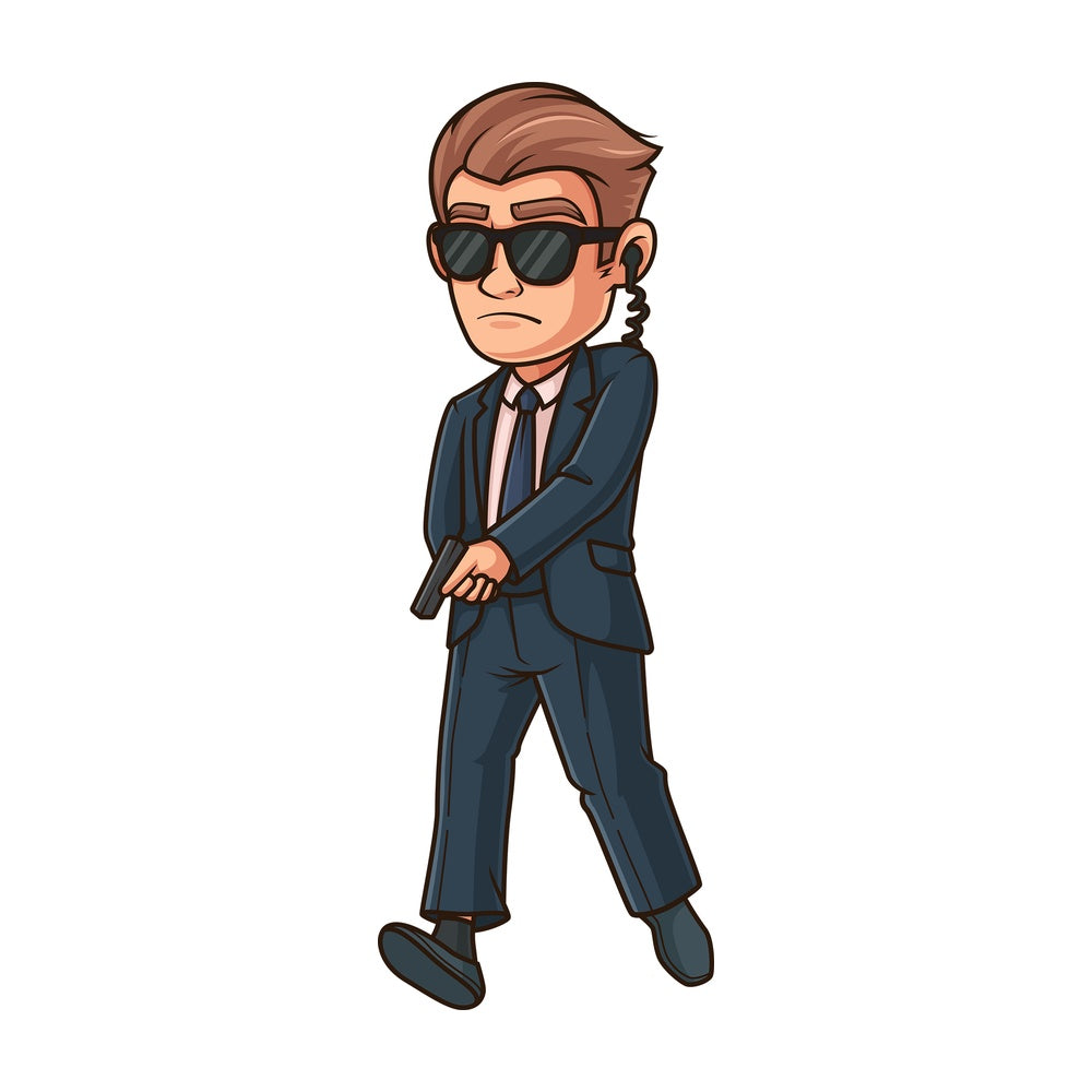 Special agent on alert. PNG - JPG and vector EPS (infinitely scalable).