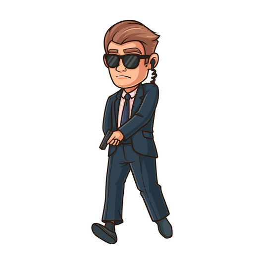 Special agent on alert. PNG - JPG and vector EPS (infinitely scalable).