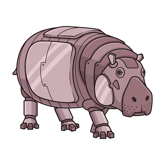 Mechanical hippo robot. PNG - JPG and vector EPS (infinitely scalable).
