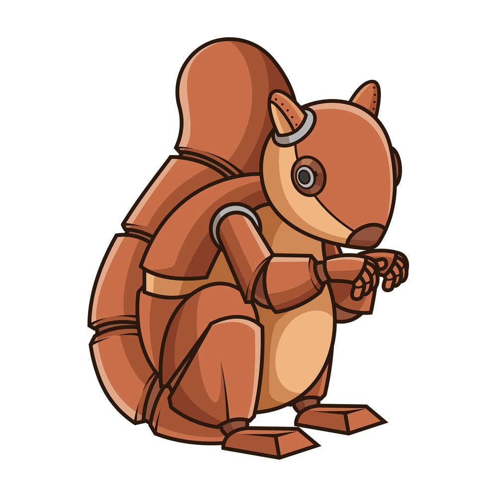 Mechanical squirrel robot. PNG - JPG and vector EPS (infinitely scalable).