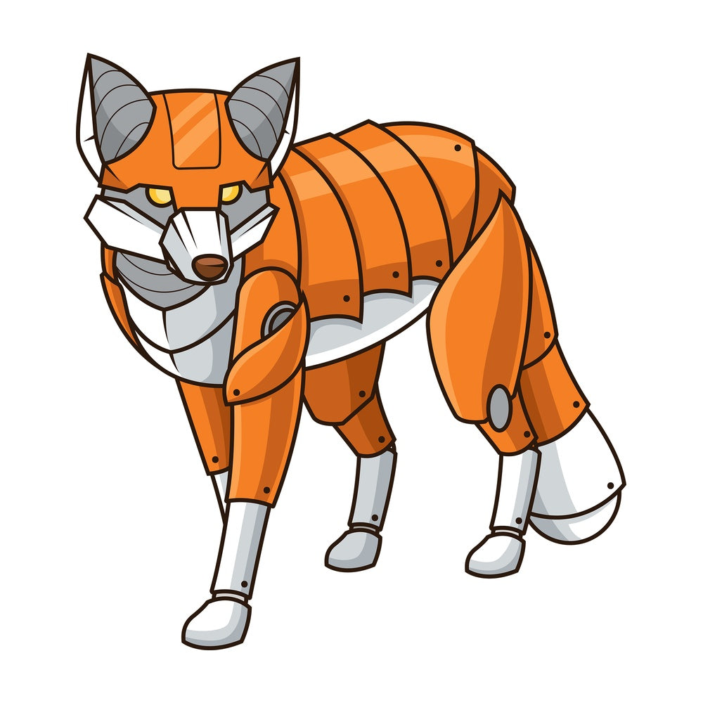 Mechanical fox robot. PNG - JPG and vector EPS (infinitely scalable).