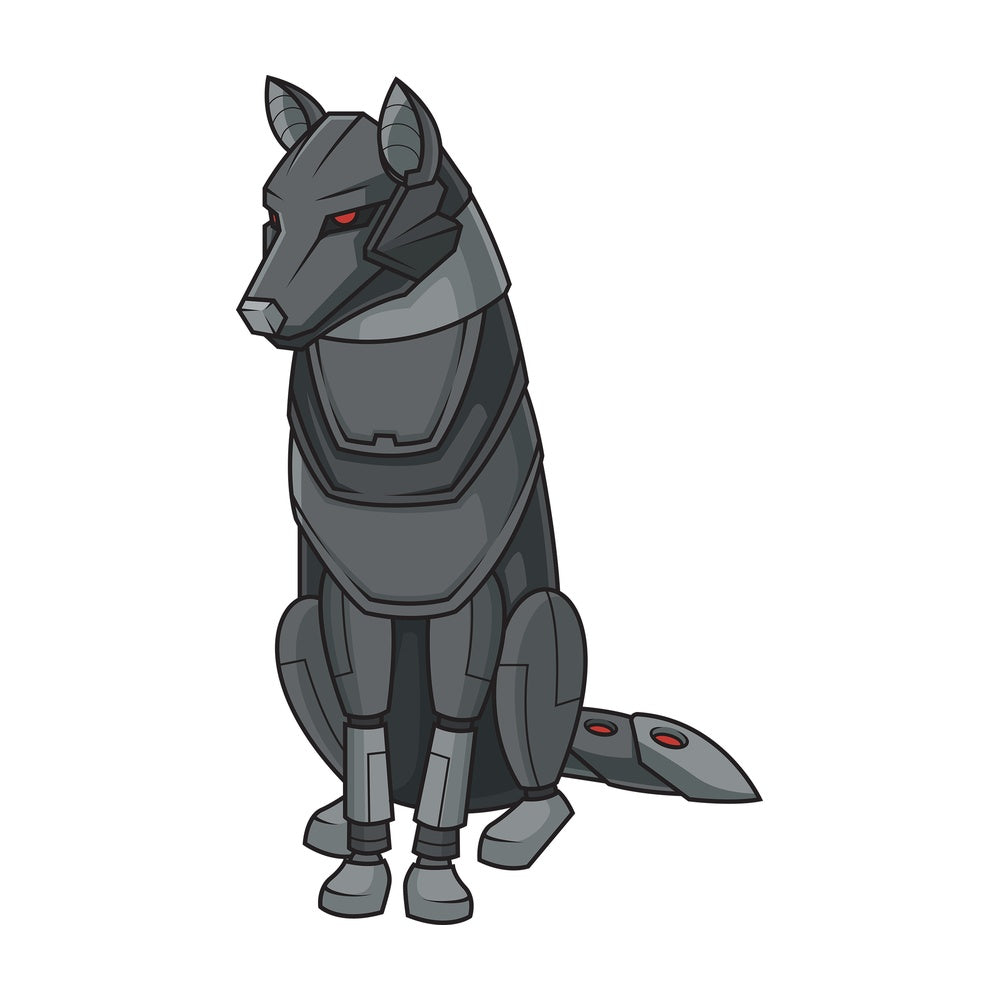 Mechanical wolf robot. PNG - JPG and vector EPS (infinitely scalable).