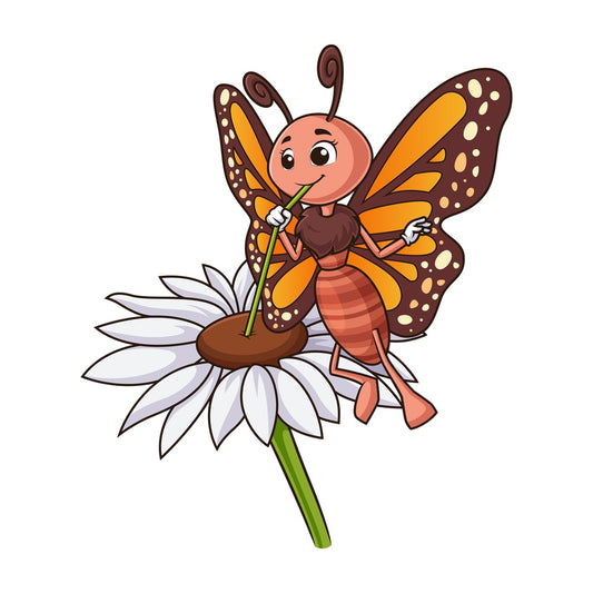 Butterfly drinking nectar. PNG - JPG and vector EPS (infinitely scalable).